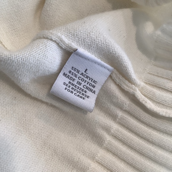 dressbarn Classic Cream Turtleneck Mock Neck Sweater Size Large - Picture 9 of 9